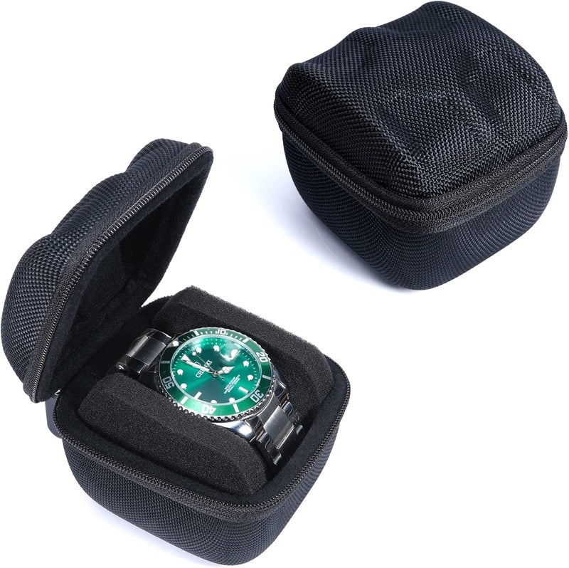 RIGICASE Single Hard Watch travel case, Men's wristwatch smartwatch sports watch Roll Display Organizer box with custom flexible pillow fit up to 55mm face watch - Image 5